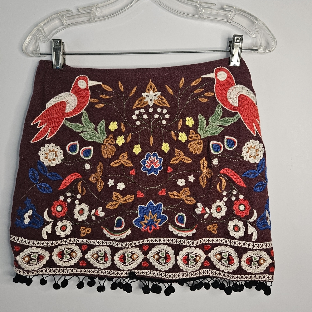 Altar'd State Embroidered Mini Skirt